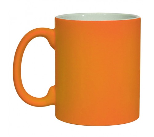 Кружка керамическая неоновая Оранжевая 330 мл     (36) 