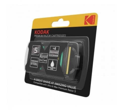 Сменные кассеты для бритья Kodak   Premium 5 лезвий 4 штуки для станка Prem Razor 5 (30421981)