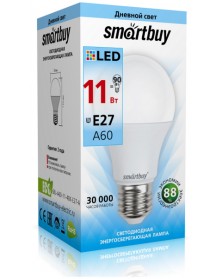 Лампа светодиодная SmartBuy (LED) A60-  11W-4000K E27 Белый свет
