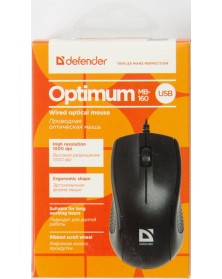 Мышь DEFENDER    160 Optimum     (USB, 1000dpi,Optical) Black Коробка