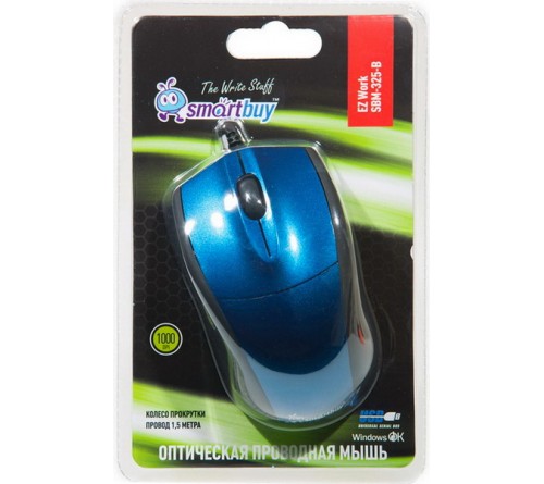 Мышь Smart Buy  325 B                     (USB,   800dpi,Optical) Blue Блистер