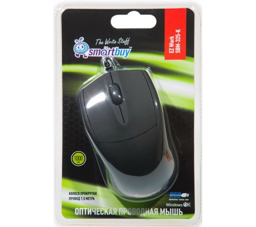 Мышь Smart Buy  325 K                     (USB,   800dpi,Optical) Black Блистер