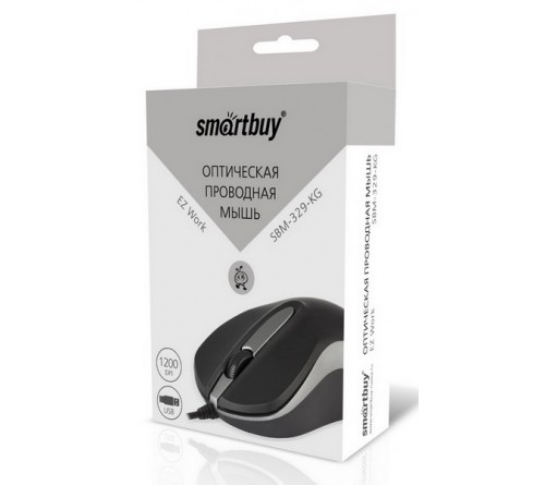 Мышь Smart Buy  329 K-G ONE         (USB,   800dpi,Optical) Black-Gray Коробка