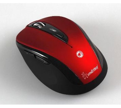 Мышь Smart Buy  612 AG-RK             (Nano,1000dpi,Optical) Red-Black,Беспроводная,Беззвучная
