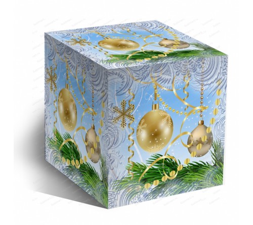 Подарочная коробка для кружки Новогодние шары