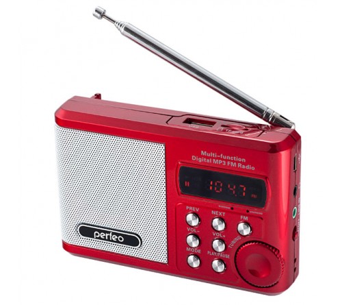 Радиоприемник-миниспикер Perfeo Sound Ranger                FM,MP3 USB,microSD BL-5C Red (PF_3182)