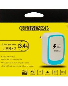 Сетевое Зарядное Устройство 220V- 2*USB выхода 2,4A Оригинал Yellow коробка..