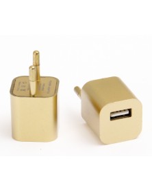 Сетевое Зарядное Устройство 220V- 1*USB выход   Кубик 1,0A Gold,пакет..
