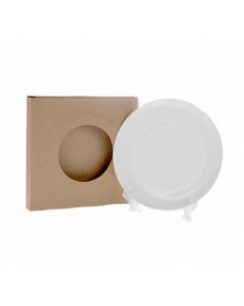 Тарелка фарфор белая для 3D 150 мм (6), в инд. упаковке, с подставкой и под..