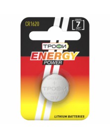 Батарейка ТРОФИ            CR1620  ( 1BL)(10) Energy Power, Lithium 3 V..