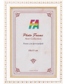 ФотоРамка пластик FA 10*15 Камея - Белый с Золотом                         (50)
