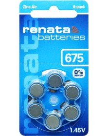 Батарейка RENATA    ZA 675  (6/60/300)  640 mAh  ( G13) (6 шт.)..