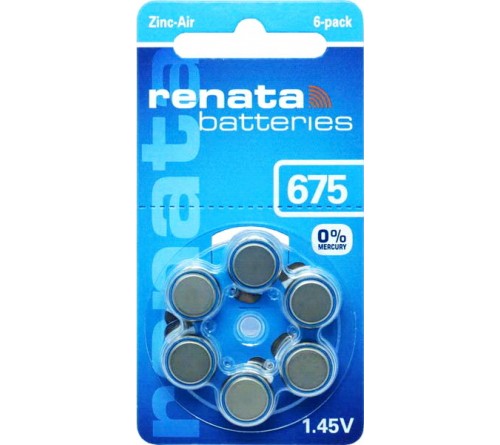 Батарейка RENATA    ZA 675  (60/600)  640 mAh  ( G13) (6 шт.)