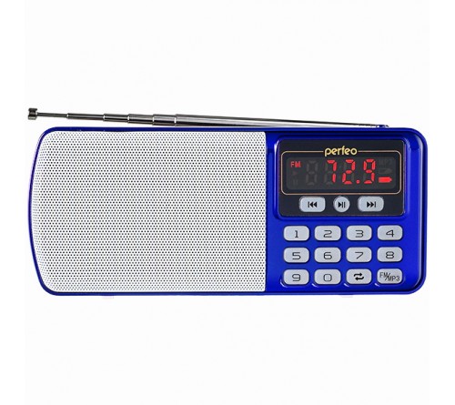 Радиоприемник-миниспикер Perfeo Егерь                             FM,MP3 USB,microSD BL-5C Blue