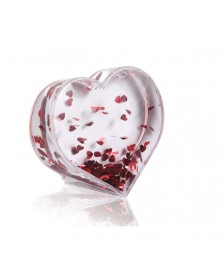 Шар водяной в форме сердца с хлопьями в виде сердечек 90х95мм премиум..