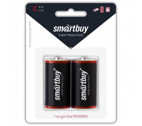 Батарейка SMARTBUY     R14  (2BL)(12)(192)