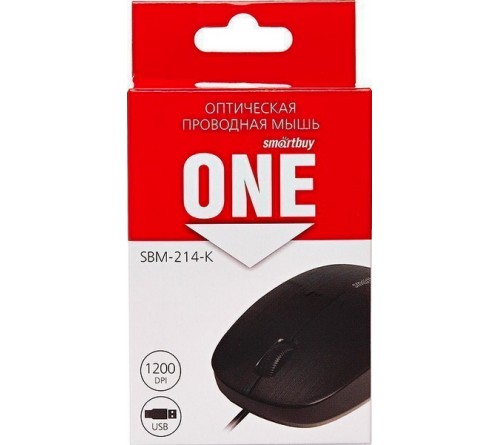 Мышь Smart Buy  214 K                     (USB,   800dpi,Optical) Black Коробка