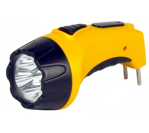 Фонарь Smartbuy SBF-  84-Y, жёлтый. Аккумуляторный светодиодный фонарь. 4LED. Аккумулятор 4V 0.5Ah. Подзарядка от сети 220 V