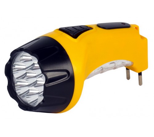 Фонарь Smartbuy SBF-  88-Y, жёлтый. Аккумуляторный светодиодный фонарь. 7LED+8LED. Аккумулятор 4V 0.8Ah. Подзарядка от сети 220 V