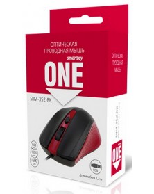 Мышь Smart Buy  352 RK ONE          (USB,   800dpi,Optical) Red-Black Короб..