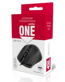 Мышь Smart Buy  352 K   ONE          (USB,   800dpi,Optical) Black Коробка..
