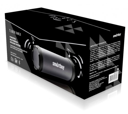 Миниспикер Smart Buy (SBS-4100) Tuber MKII  Bluetooth FM,MP3 USB, Black 6W,1500mAh