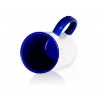 Кружка кофейная белая 170мл внутри и ручка синяя .. Кружка кофейная белая 170мл внутри и ручка синяя ..