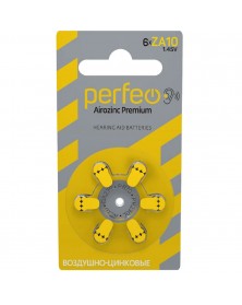 Батарейка PERFEO        ZA   10  ( 6BL)(60) Airozinc Premium для слуховых а..
