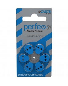 Батарейка PERFEO        ZA 675  ( 6BL)(60) Airozinc Premium для слуховых ап..