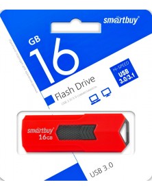 USB Флеш-Драйв  16Gb  Smart Buy Stream USB 3.0 Red