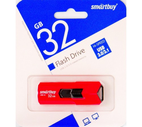 USB Флеш-Драйв  32Gb  Smart Buy Stream USB 3.0 Red