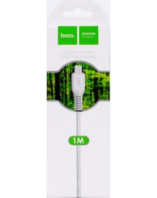 Кабель  USB - MicroUSB Hoco X 20 1.0 m,2,4A, White,коробочка,Силикон