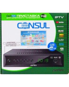 Приставка для цифрового TV DVB-T2/C Perfeo CONSUL     WI-FI,IPTV,HDMI,2 USB..