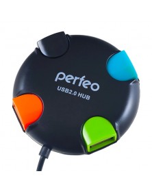 USB-концентратор Perfeo (PF-VI-H020 Black) 4 порта (PF_4283)..