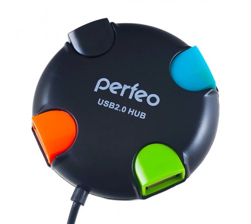 USB-концентратор Perfeo (PF-VI-H020 Black) 4 порта (PF_4283)