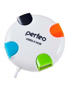 USB-концентратор Perfeo (PF-VI-H020 White) 4 порта (PF_4284)..