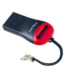 USB-картридер  Perfeo (PF-VI-R007 Black)   MicroSD Black-Red..