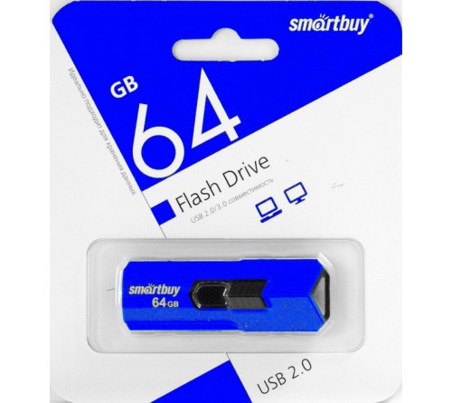 USB Флеш-Драйв  64Gb  Smart Buy Stream Blue