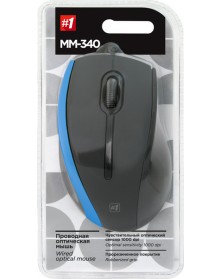 Мышь DEFENDER    340                   (USB, 1000dpi,Optical) Black-Blue Блистер