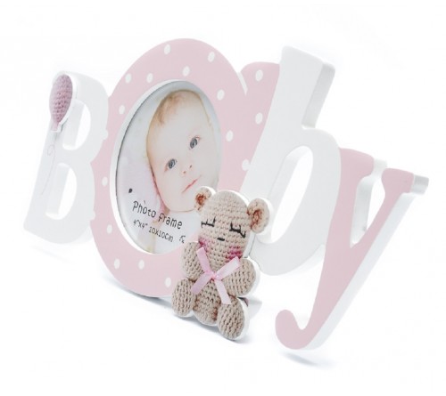 Ф/Рамка из МДФ  FFL - 803, 10*10 см., Baby, розовая (24)