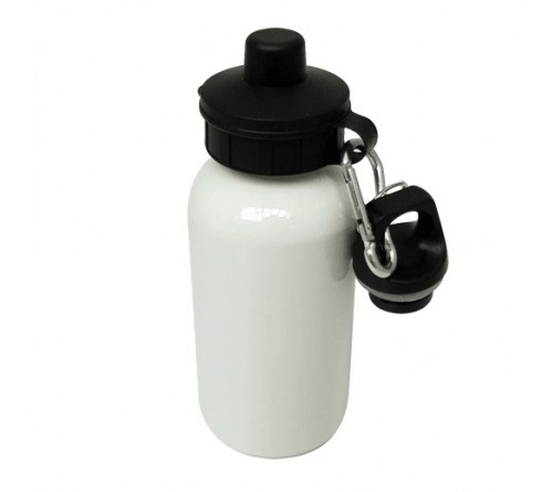 Бутылка спортивная белая с двумя крышками 600 мл