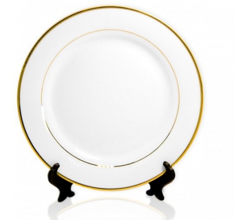 Тарелка белая ободок золотой 200 мм
