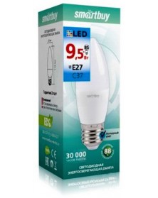 Лампа светодиодная SmartBuy (LED) C37- 9.5W-6000K E27 Холодный Днвной свет ..