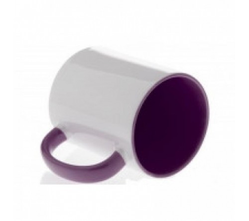 Кружка цветная внутри+цв. ручка Sublimation В101 (фиолетовая) арт MUG03 330 мл