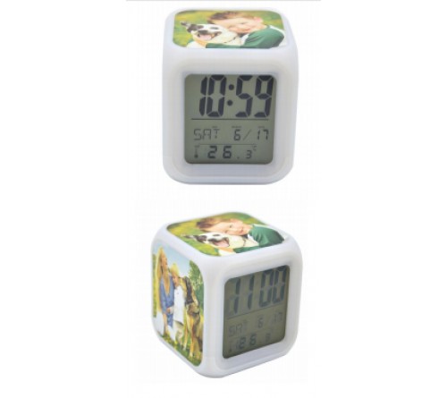 Часы-будильник с LED-подстветкой для сублимации