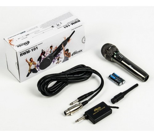 Микрофон  Ritmix RWM 101 Динамический Беспроводной для Караоке (Black) Шнур 5.0м Металл
