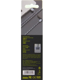 Кабель  USB - MicroUSB Borofone BX 24 1.0 m,2.4A Grey,коробочка Ткань..