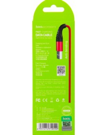 Кабель  USB - MicroUSB Hoco X 38 1.0 m,2.4A, Red,коробочка Нейлон..