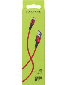 Кабель  USB - MicroUSB Borofone BX 20 1.0 m,2.0A Red,коробочка Нейлон..