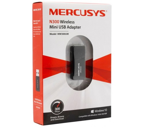 WiFi-USB Адаптер Mercusys  (MW 300 UM) WiFi 802.11 n 300 Mb/s